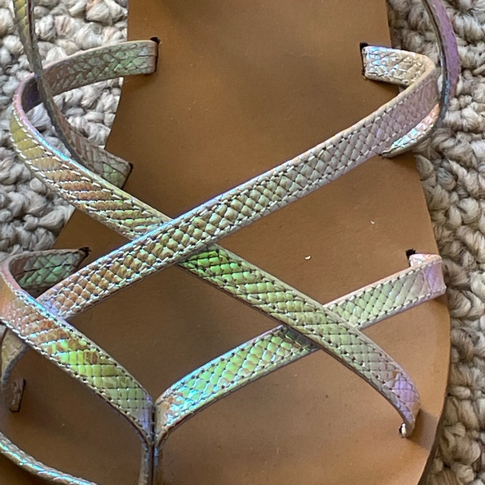 J.Crew Iridescent Leather Ankle Strap Sandals - Picture 4 of 11